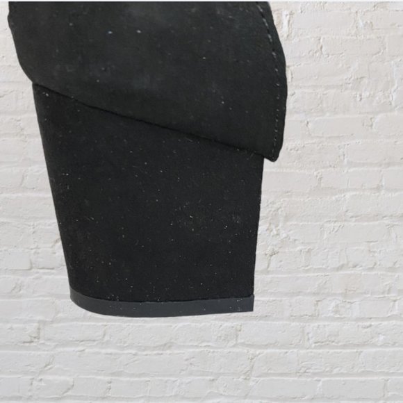 BAMBOO -- Ankle Boots, Black Mesh with Back Zip and Faux Lace Front - Picture 6 of 9